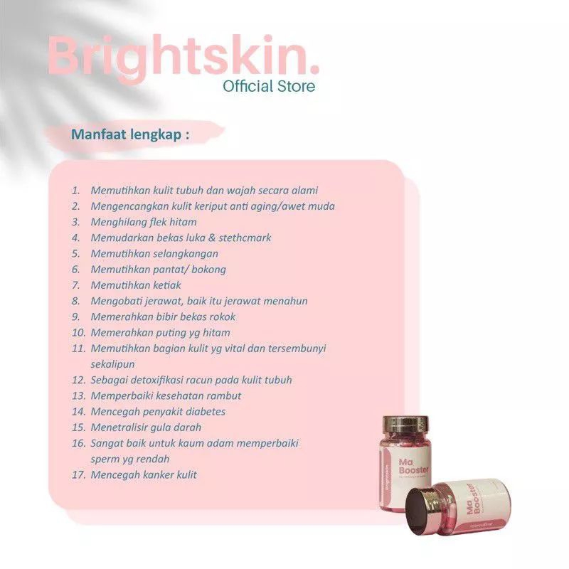 MA BOOSTER Whitening Kapsul Pemutih Badan, Suplemen Pemutih Badan