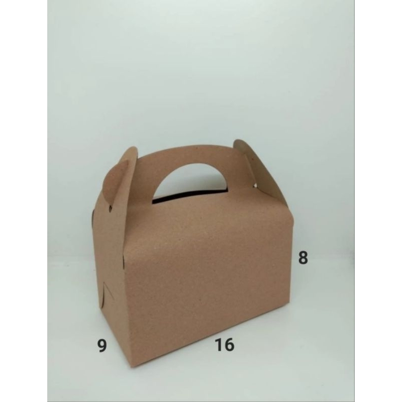 

10pcs KOTAK GABLE BOX KRAFT COKLAT 16x9x8 / IVORY 16x9x11