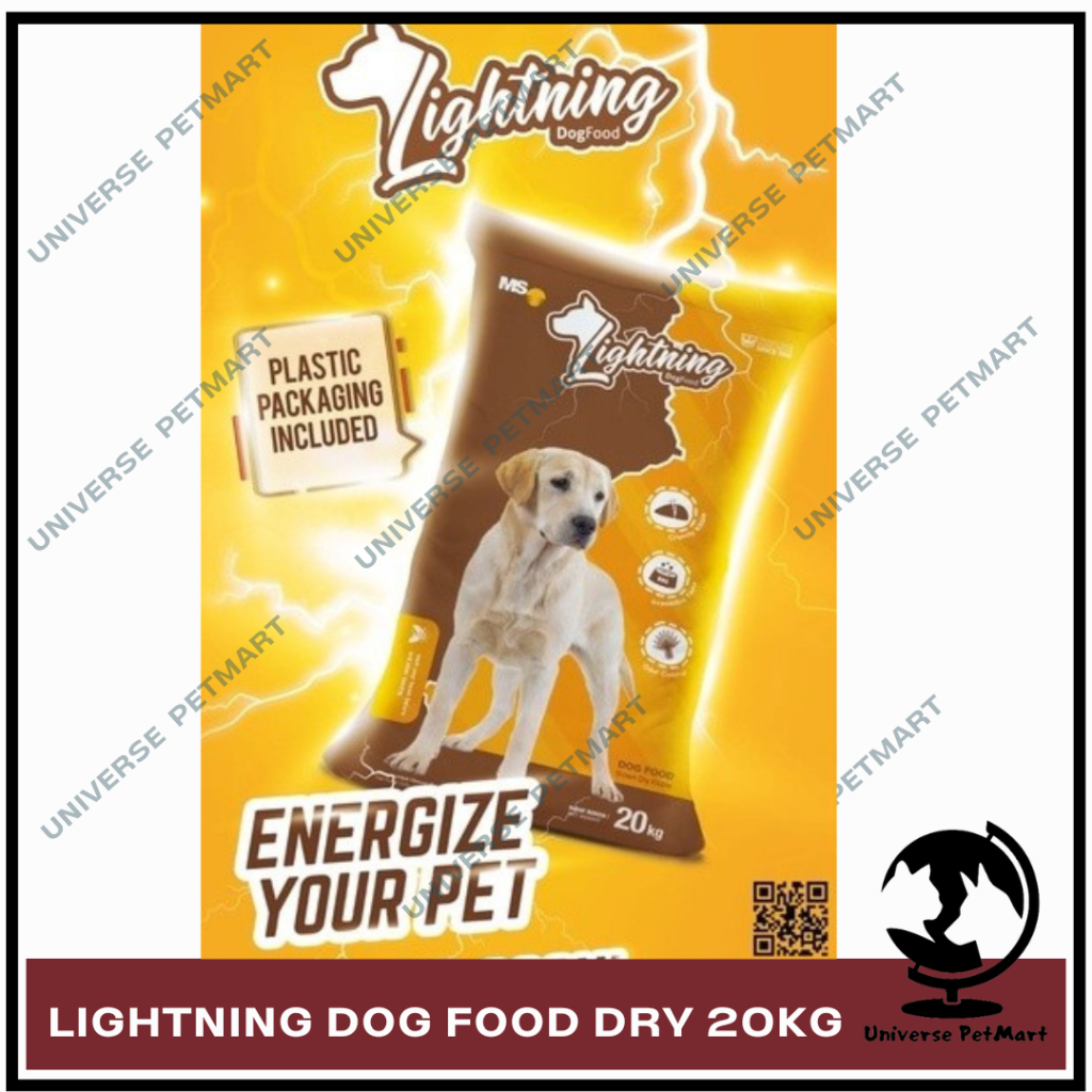 

23bagusmenshop - Lightning Dog Food 20kg Makanan Anjing Kering Premium Khusus Grab Gojek
