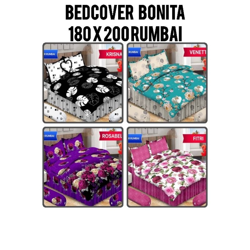 Bedcover Bonita King Size 180x200cm RUMBAI Motif Bunga