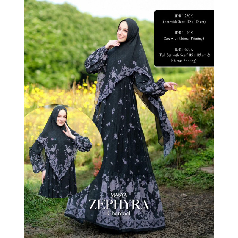 [MADENIA SYARI_MASYA] GAMIS SYARI TERBARU / DRESS SET PRINTING “ ZEPHYRA SET ” BY MASYA