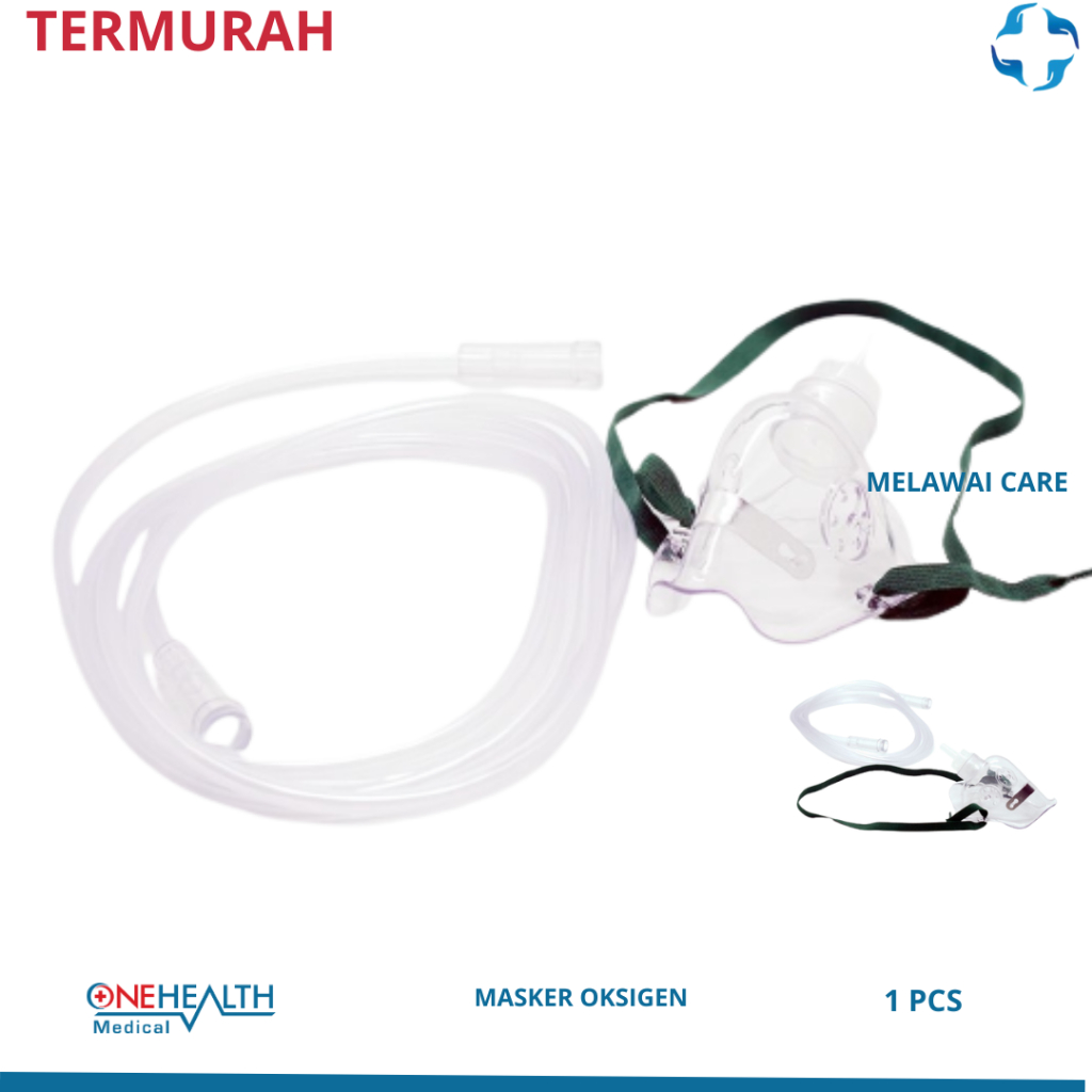 Masker Dewasa Oksigen Onehealth Anak Bayi Pernapasan Mask Oxygen Kesehatan