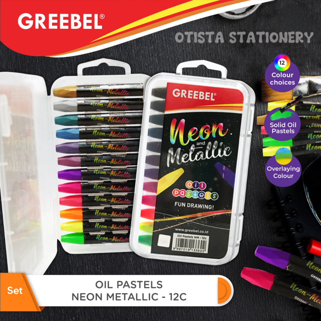 

CRAYON GREEBEL NEON METALLIC 12 WARNA