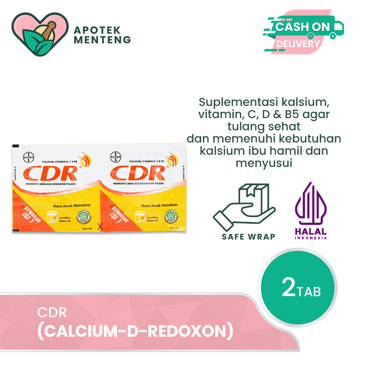 CDR (Calcium-D-Redoxon) 2 Tablet - Asupan Nutrisi Kalsium Untuk Tulang