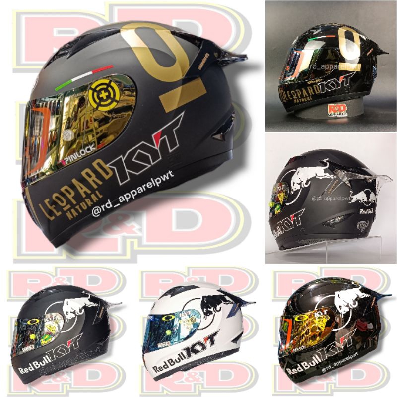HELM KYT R10 REDBULL LEOPARD PAKET GANTENG