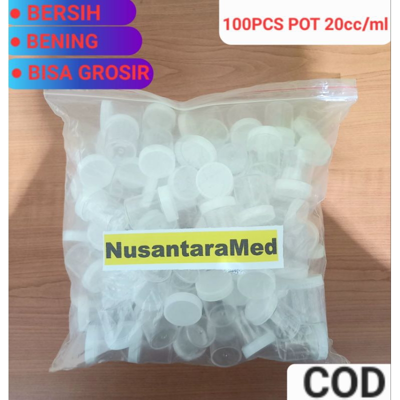 100Pcs Pot Urine 20cc Pot Saleb Pot Obat 20cc Pot Lab Pot Dahak