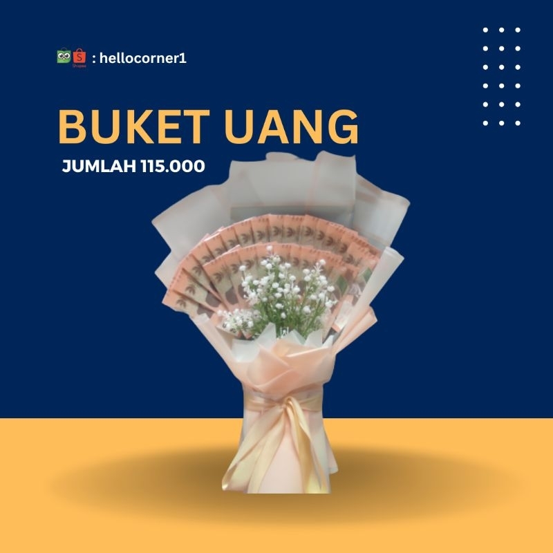 Buket Bunga Uang 2rb 5ribuan 10rb 50rb 100rb Bouquet Hadiah Wisuda Ultah Ulang Tahun Hampers