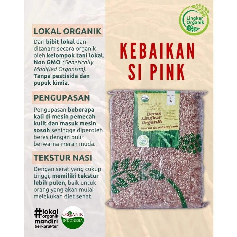

Lingkar Organik - Beras Organik Merah Sosoh 1Kg