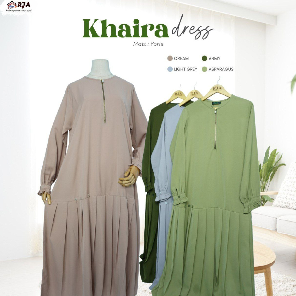 GAMIS SYARI DRES MUSLIMAH GAMIS AKHWAT DRES SYARI (KHAIRA DRESS)
