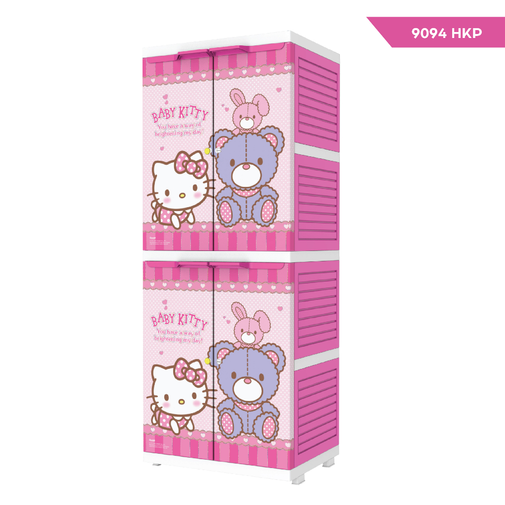 NAIBA - LEMARI PAKAIAN PLASTIK KARAKTER DORAEMON HELLOKITTY