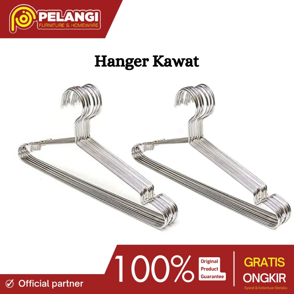 Hanger Kawat Isi 10 pcs | Hanger Kawat Baju | Hanger Kawat Pakaian | Hanger Pakaian | Hanger Baju