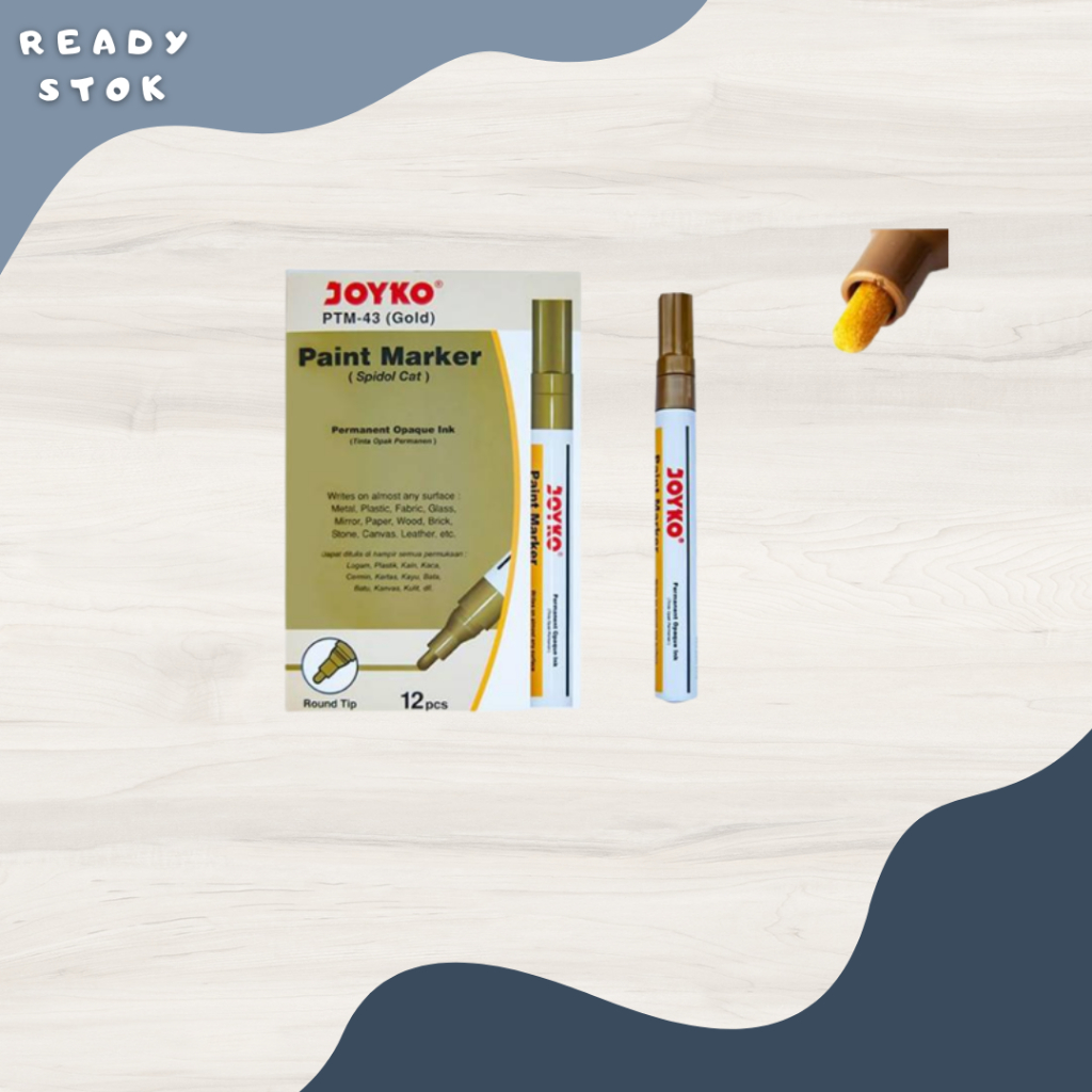 

SPIDOL CAT PERMANEN JOYKO PTM-43 (GOLD) /SPIDOL PERMANEN GOLD PTM-43 /PAINT MARKER GOLD / PAINT MARKER PTM-43 GOLD JOYKO (PCS)