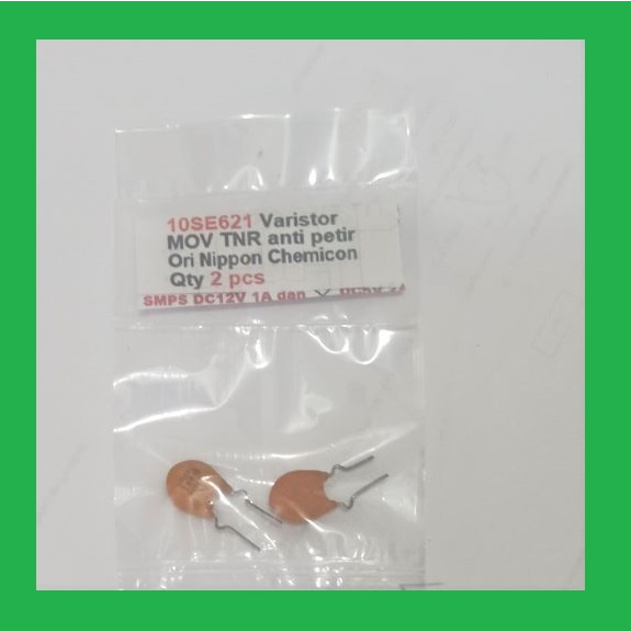 Qty 2 pcs 10SE621 Varistor MOV TNR anti petir Ori Nippon Chemicon