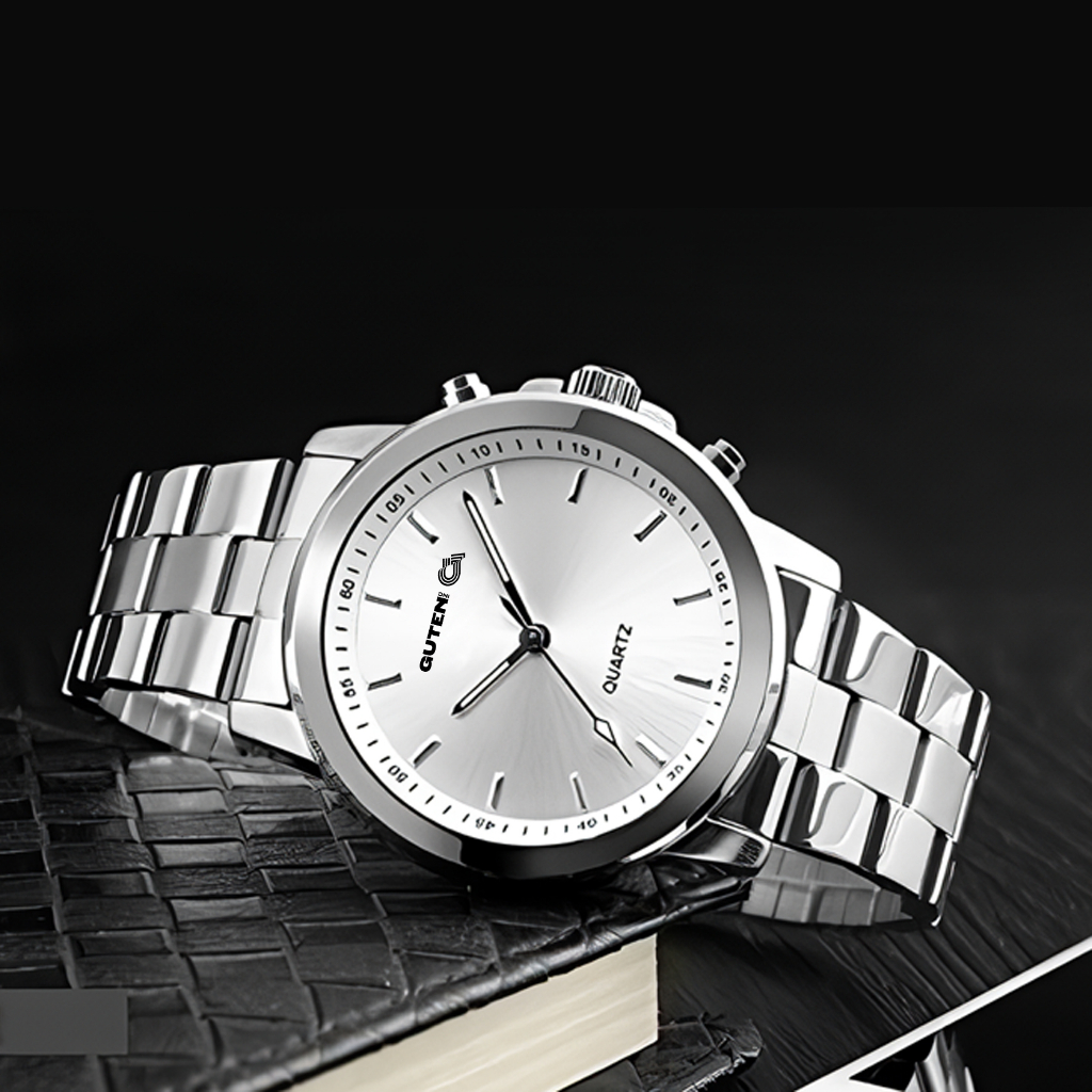 Guten Inc - Jam tangan pria Harlay Silver Watch