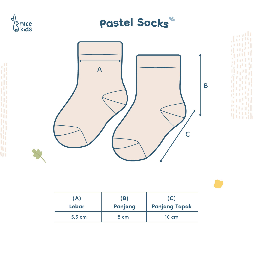Nice Kids - Baby Socks - Pastel Socks (Kaos Kaki Bayi Unisex)