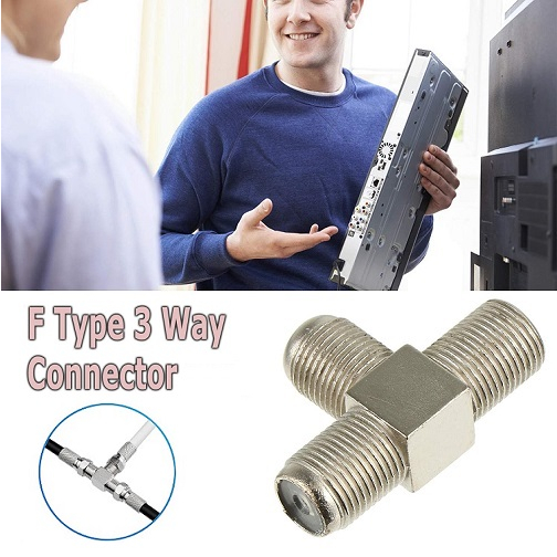 Konektor Jack Antena T Drat Splitter Connector BNC Rg6 Sambungan Kabel Cabang TV Parabola BA-149-T