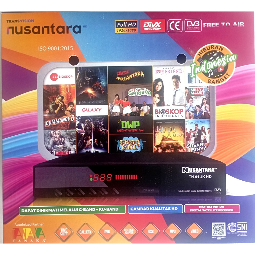 Nusantara Strawberry Satellite Receiver HD gratis paket Diamond 1 bulan & TV Nasional 1 thn
