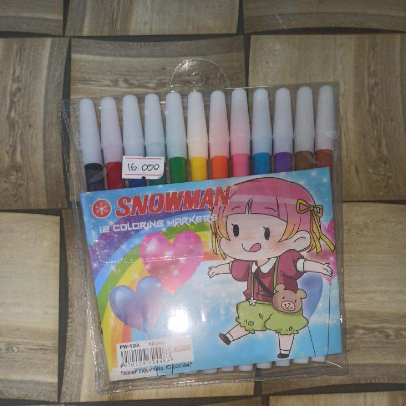 

spidol 12 warna snowman