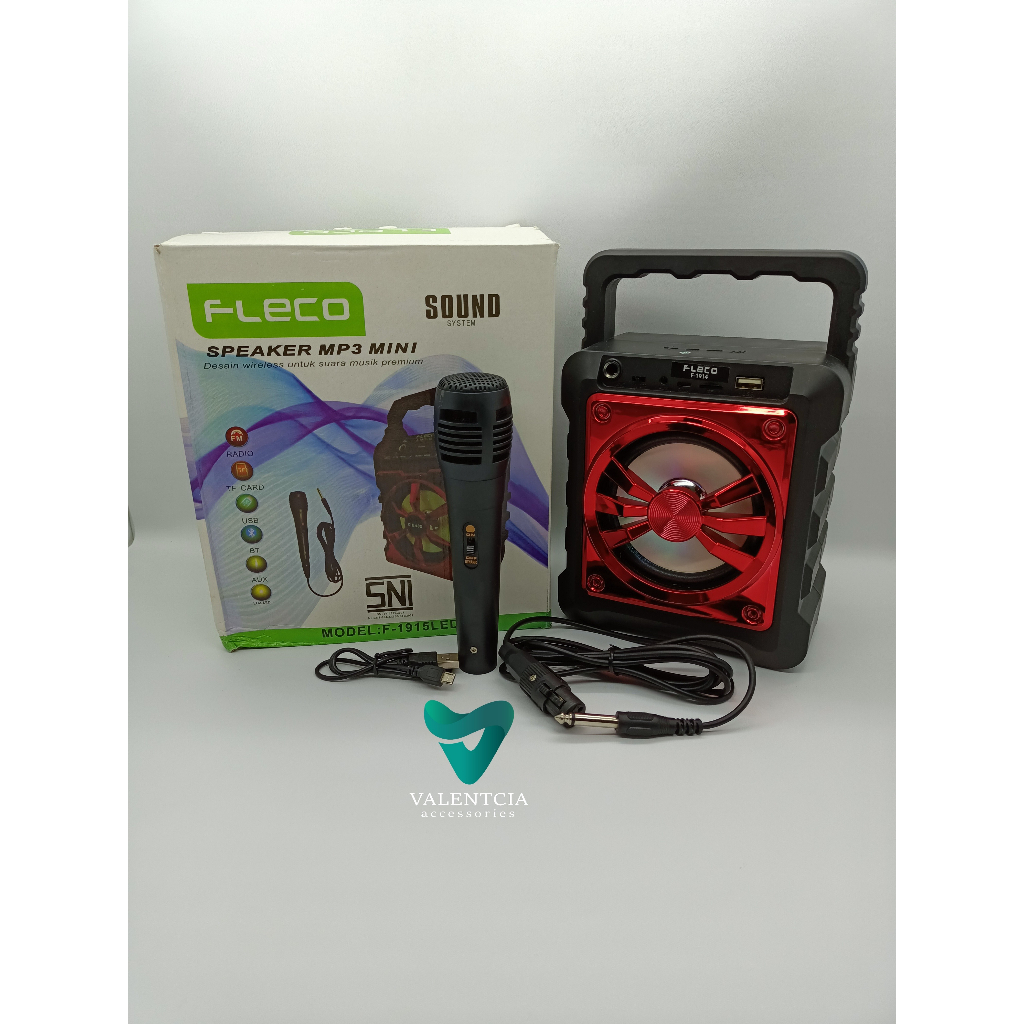 SPEAKER WIRELESS BLUETOOTH FLECO F1914 + MIC KABEL