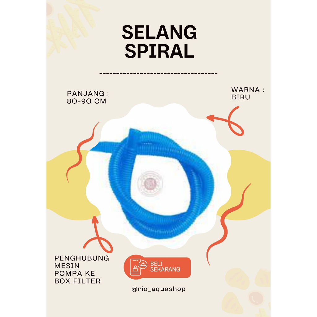Selang Flexible Selang Spiral Pompa Aquarium BIRU pompa box Filter Top Filter filter talang