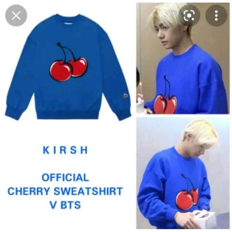 CREWNECK CHERRY KIRSH ORI OVERSIZE XXL TO XXXL WARNA BIRU