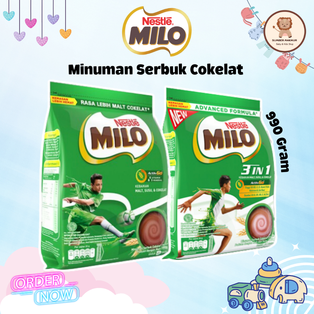 

SUSU MILO 3in1 / ACTIV-GO Susu Nestle Rasa Coklat Kemasan Pouch 990GRAM