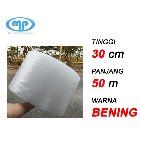 Bubble Wrap Plastik Buble Bening Clear Hitam Black KECIL GMP / MP 50m x 30cm (OJOL Only )