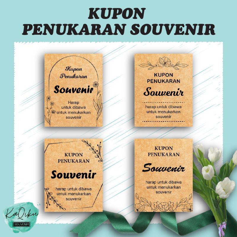 Kupon souvenir pernikahan / Kupon penukaran souvenir