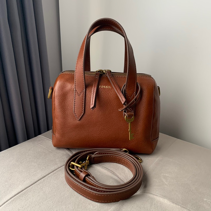 Like New Fossil Mini Sidney Satchel in Medium Brown