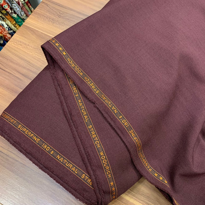 Kain Bahan Jas Celana Semi Wool Import Merah Maroon by Passport (per 0,5m)