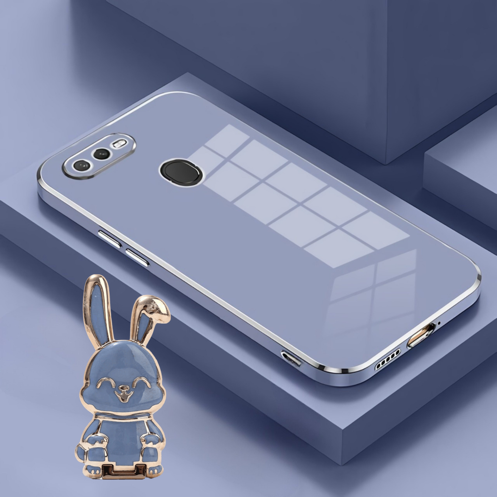 Promo Softcase Oppo F9 A12 A11k A7x A7 A5 A5s A3s Casing Plating Cover Luxury 6D Free Bunny Holder