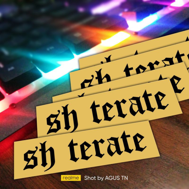 Stiker Psht SH Terate tulisan simpel