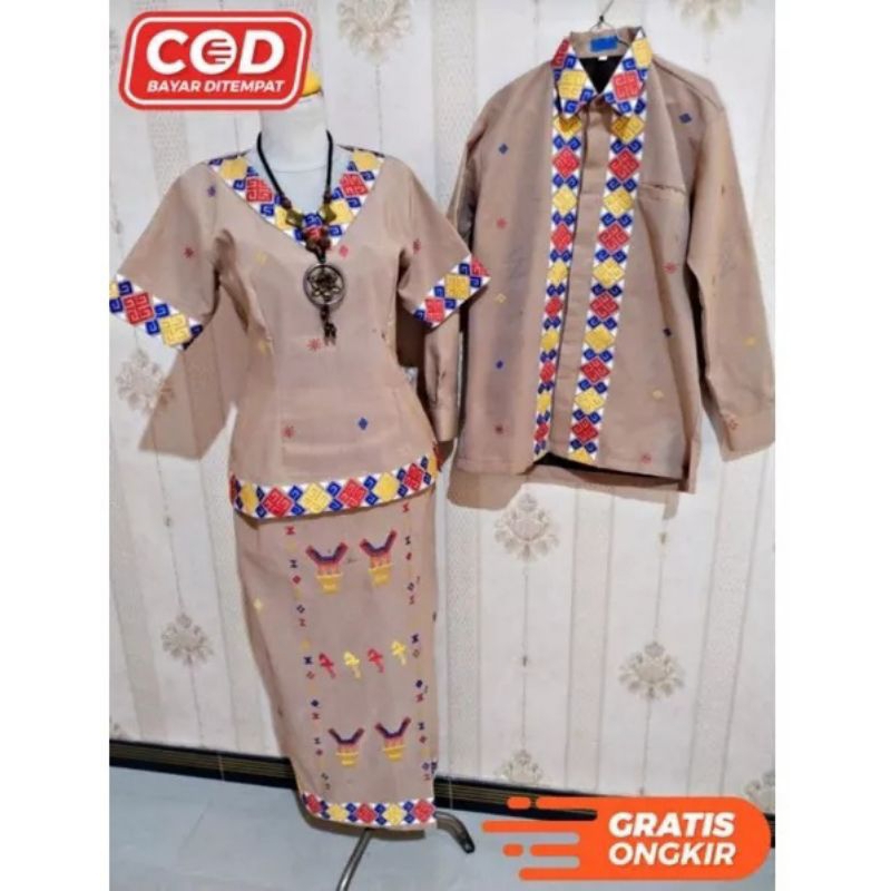 COUPEL SET BAJU ADAT COKLAT SUSU