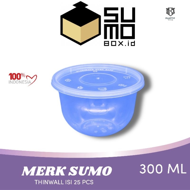 THINWALL MANGKOK BULAT 300ML + TUTUP/MANGKOK PLASTIK BULAT 300 ML