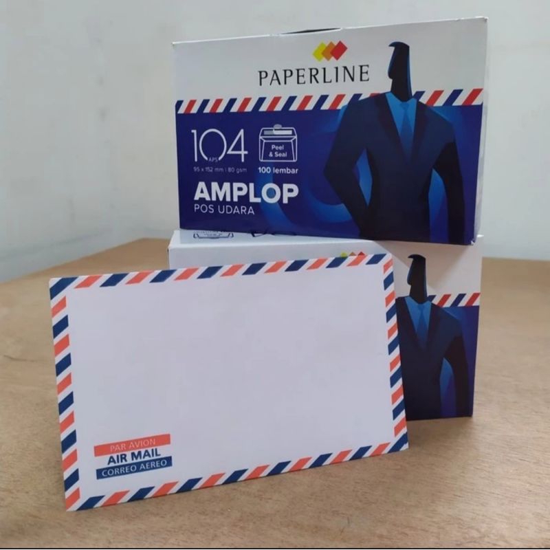 

Amplop PAPERLINE 104 Air mail 95mm x 152mm - Amplop PAPERLINE 104 APS - Amplop Putih Garis PAPERLINE 104 PPS 95mm x 152mm Pake lem / Perekat 80gsm