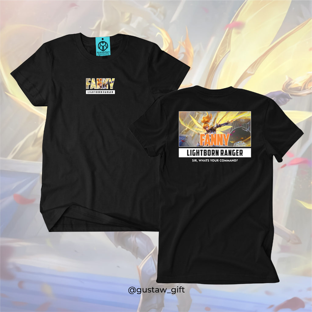 GG T-Shirt FANNY Lightborn skin Ranger Mobile Legends Kaos Custom Katun Slim-fitting