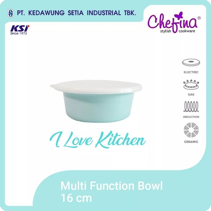 Chefina Multi Function Bowl 16 cm dan canister set 12/14/16 cm I Love Kitchen Series Enamel