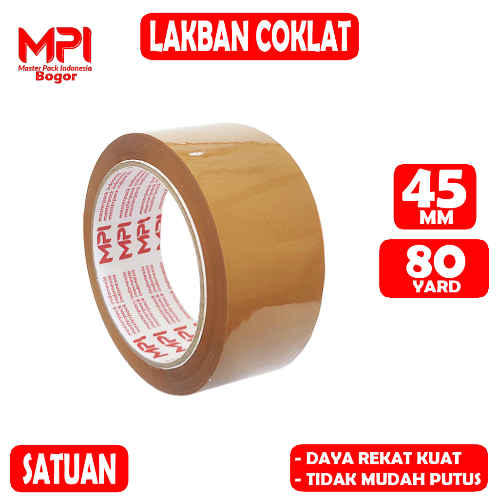 

Lakban Coklat MPI 45 mm x 80 Yard / Lakban Packing - Master Pack Indonesia