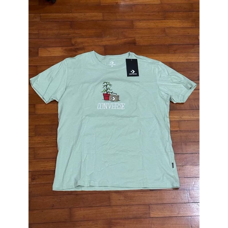 Kaos Merk CONVERSE. Original. Size M. Hijau muda. Baru dan Lengkap Tag