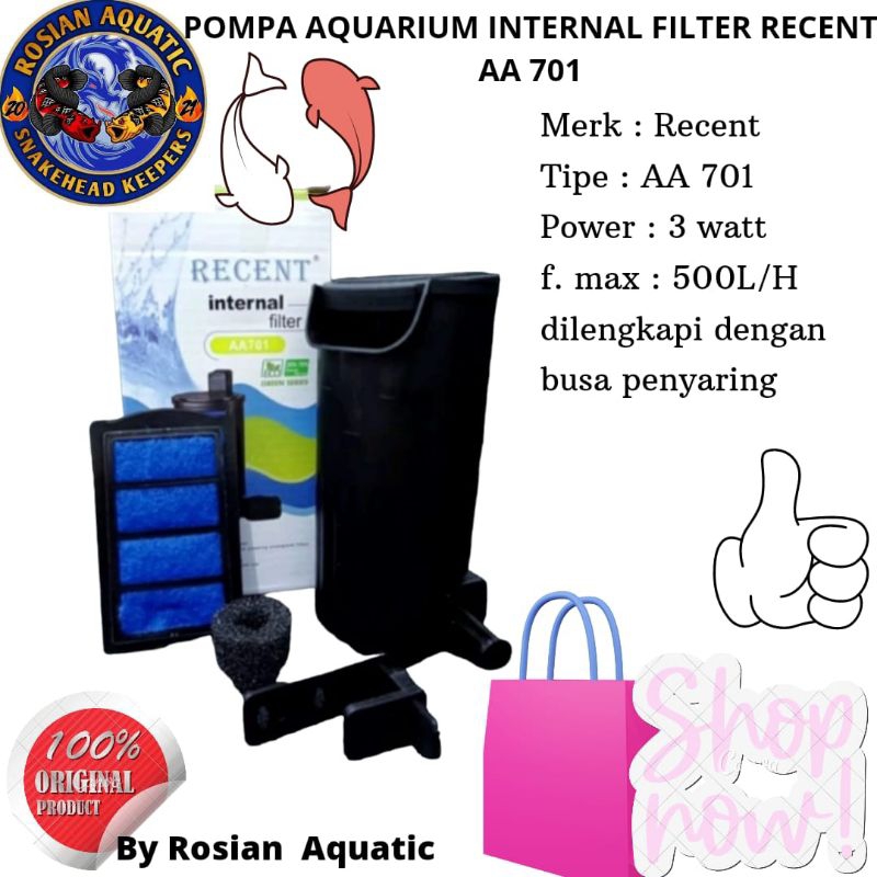 Pompa Aquarium Toples Internal Filter RECENT AA 701