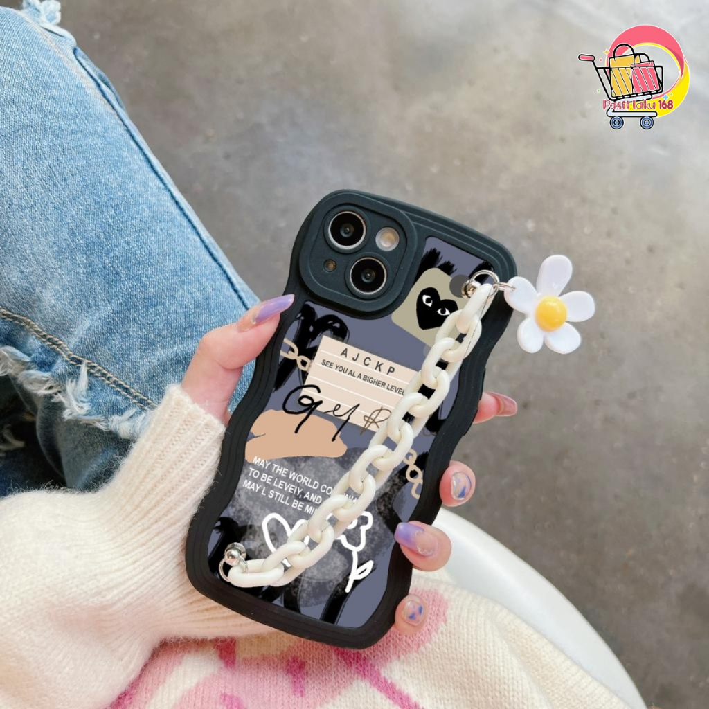 GC54 GC63 CASE CASING SILIKON WAVY WAVE CARACTER RANTAI BUNGA FOR  IPHONE 13 PROMAX 14 PRO MAX PROMA