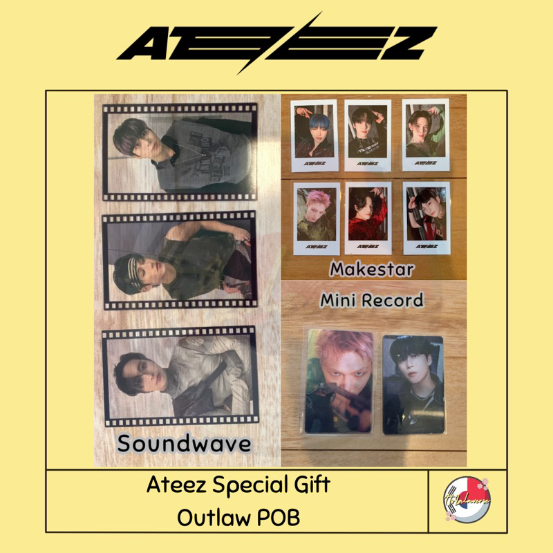 Ateez Outlaw Special Gift Makestar, Soundwave, Minrec : Lenti, Pola, Photofilm