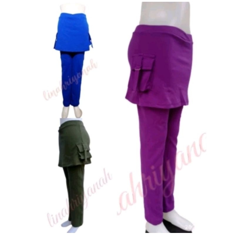 Celana senam aerobik jogging gym rok kantong tc spandex