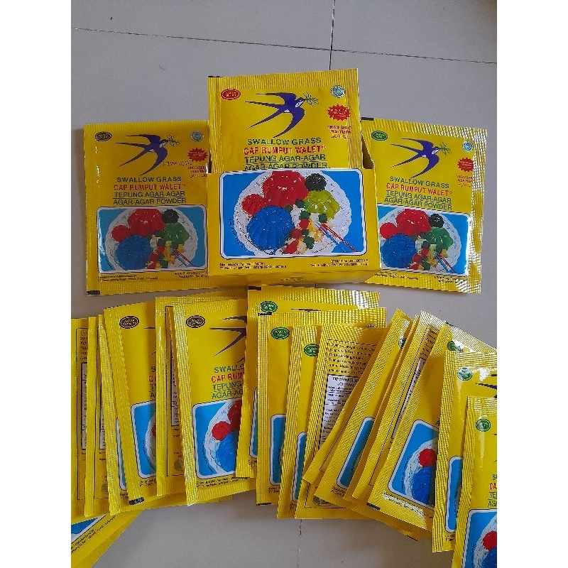 

Agar Agar Swallow Warna Hijau, Merah Coklat per Sachet 7 gram