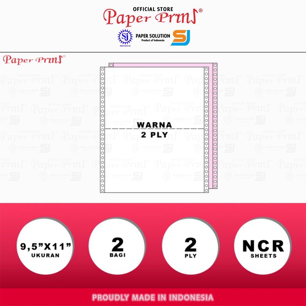 

Paperpryns Kertas Continuous Form 2PLY NCR PRS 9,5" x 11"/2 (Bagi 2) RB6