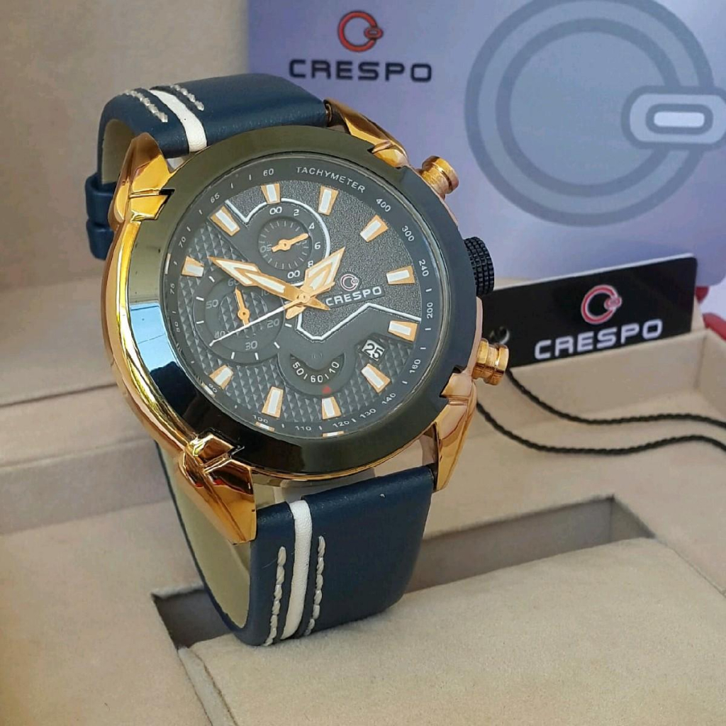 Jam tangan CRESPO Original C5015  kulit