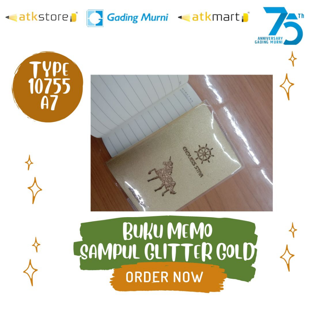 

MEMO MINI A7 // BUKU MEMO A7 // MEMO A7 GLITTER GOLD