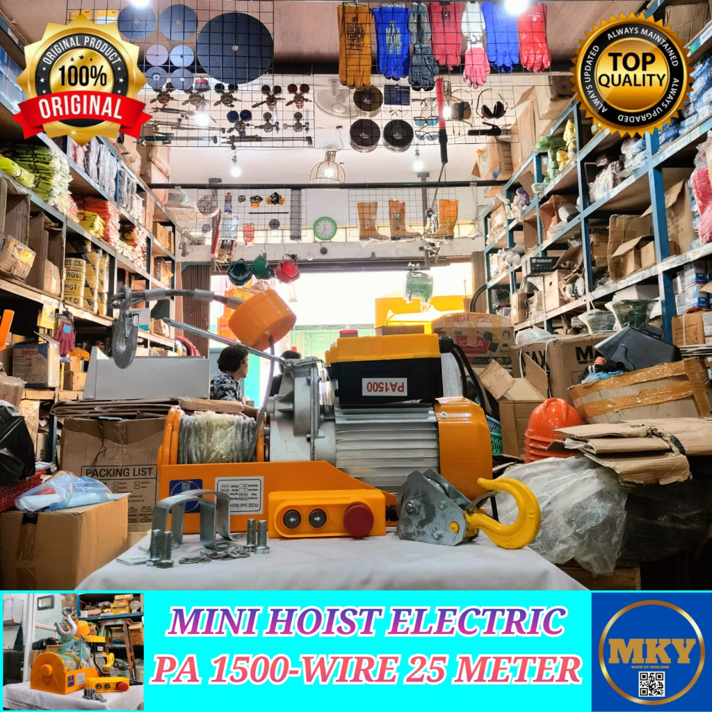 MINI ELECTRIC HOIST 1500 KG TAKEL LISTRIK PA 1500 A ROPE HOIST PA1500