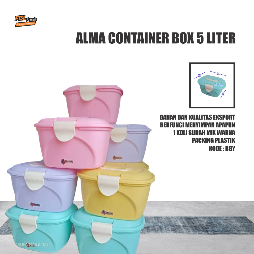 MINI CONTAINER ALMA / BOX CONTAINER 5LITER / BOX SERBAGUNA / CONTAINER BOX SERBAGUNA