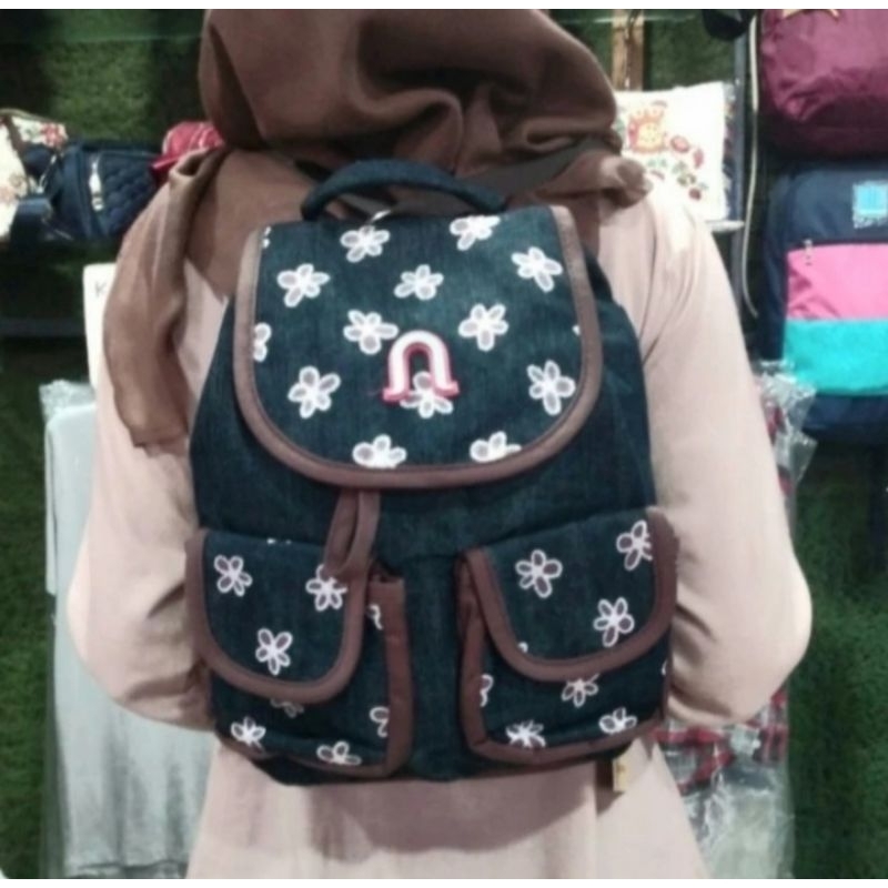 Ransel neosack mini serut - levis bunga - tas santai original produk